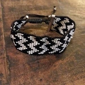 Black and White Woven Bead Bracelet